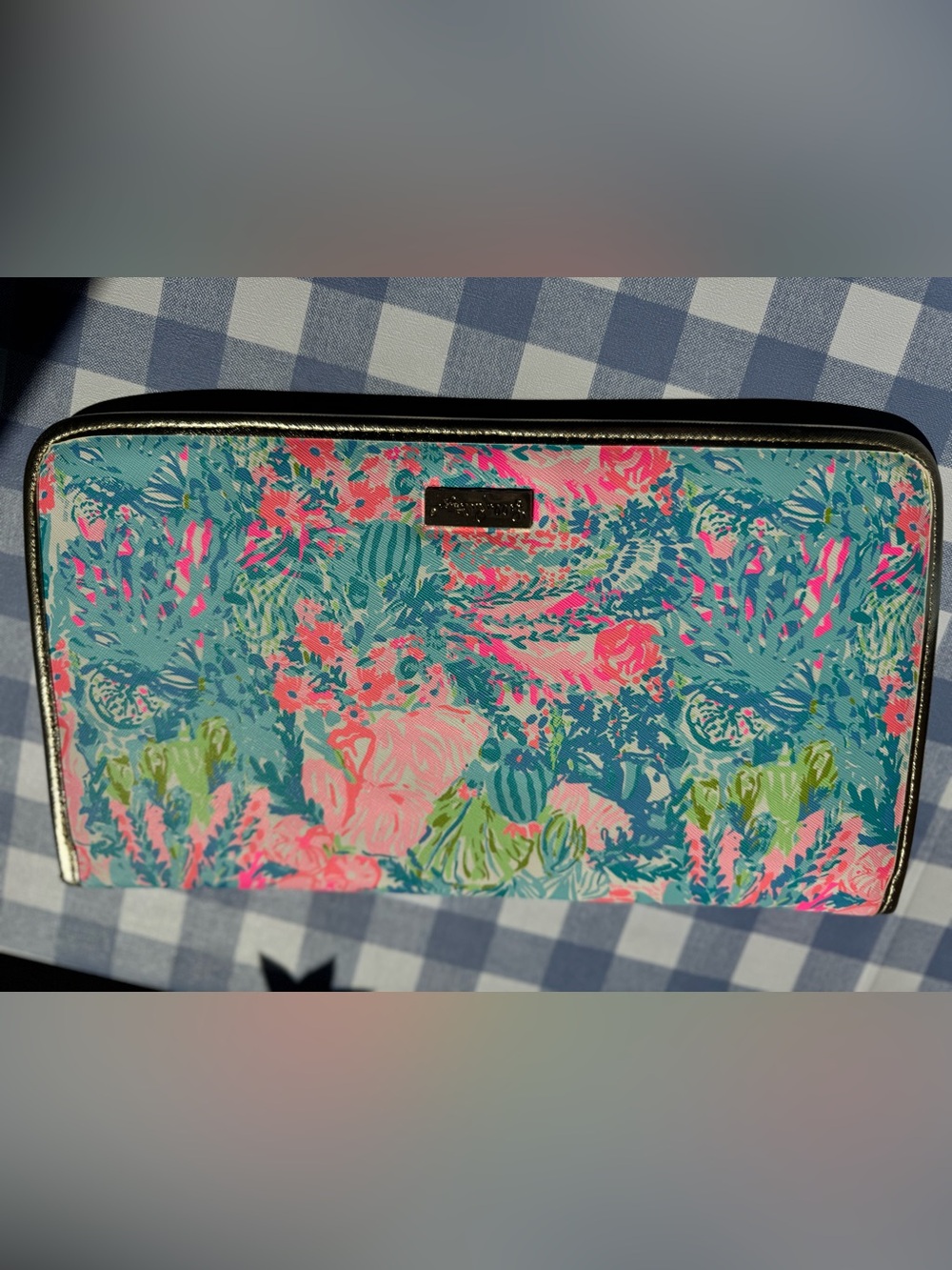 Lilly Pulitzer Pink, Aqua & Green Floral Jewelry Pouch